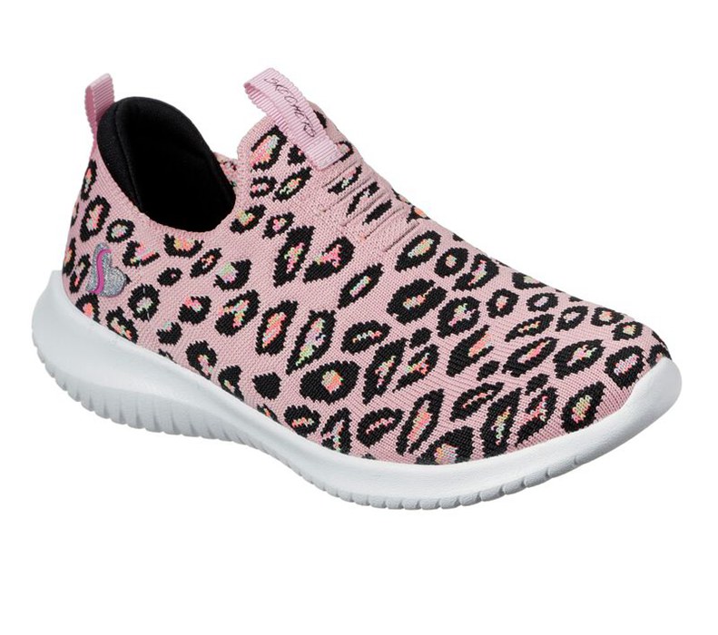 Skechers Ultra Flex - Wild And Free - Girls Slip On Shoes Pink/Multicolor [AU-WJ1728]